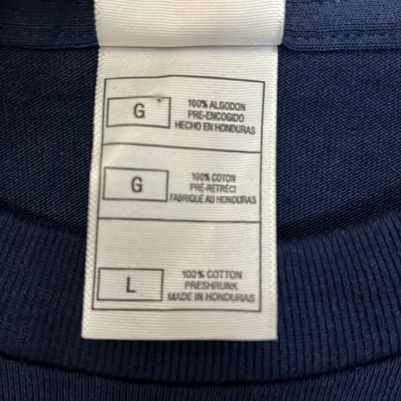 Fruit of the Loom Heavy Cotton Embroidered Bahamas Blue Tee Shirt Large Blue - Picture 5 of 7